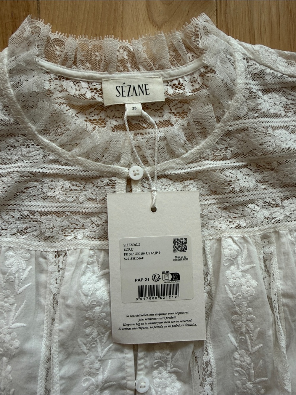 NWT Sezane Shenali Blouse - Size 6 - Picture 12 of 13